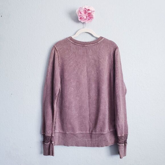 Affliction Washed Brown Distressed Skull Sweatshirt - Picture 8 of 8